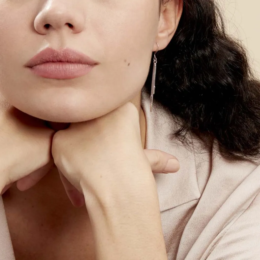 Histoire d'Or Boucles D'oreilles Pendantes Ginevra Argent Blanc New