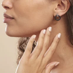 Histoire d'Or Boucles D'oreilles Pendantes Bertillianne Argent  Céramique Et Oxyde New