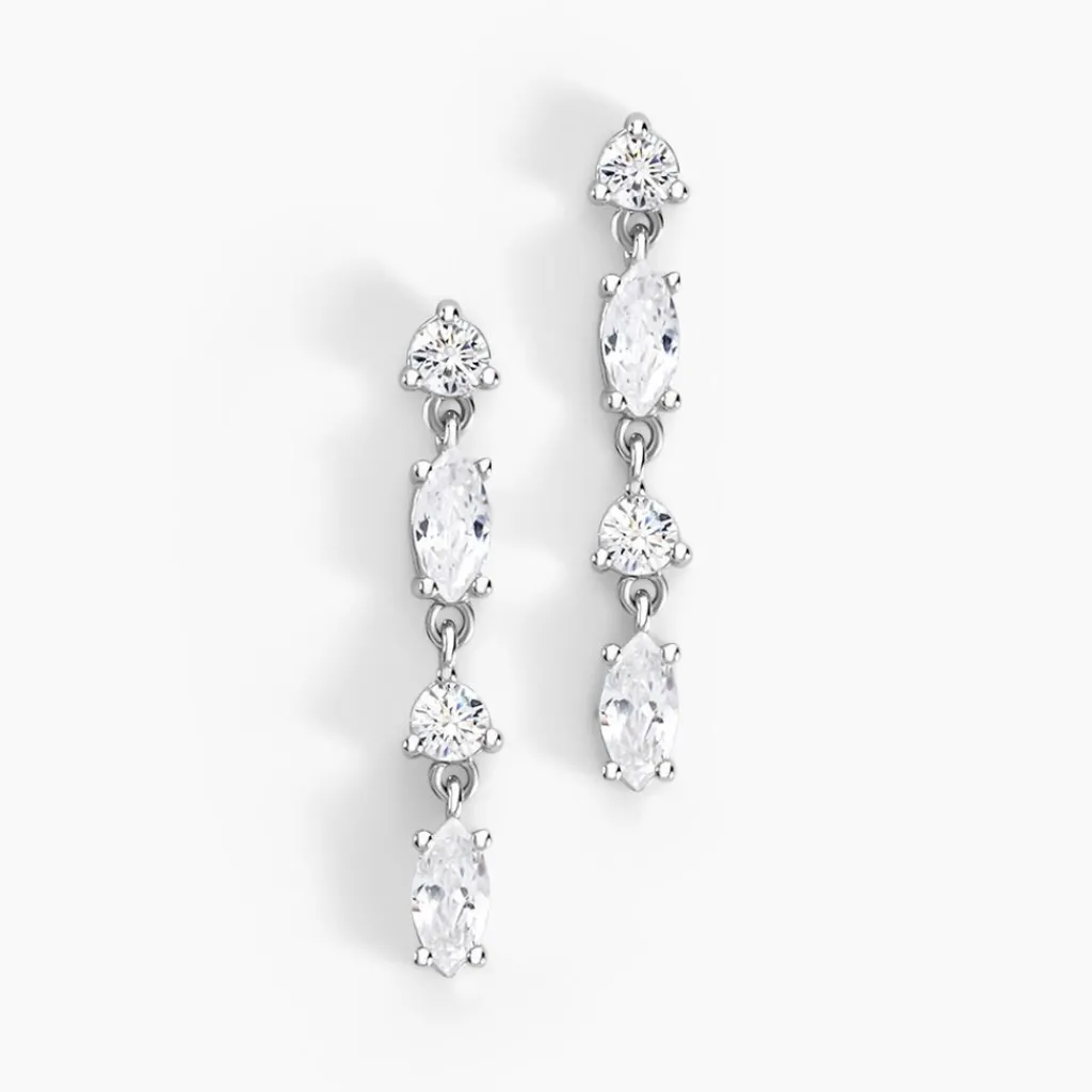 Histoire d'Or Boucles D'oreilles Pendantes Argent Blanc Shiny Nights Oxyde Discount