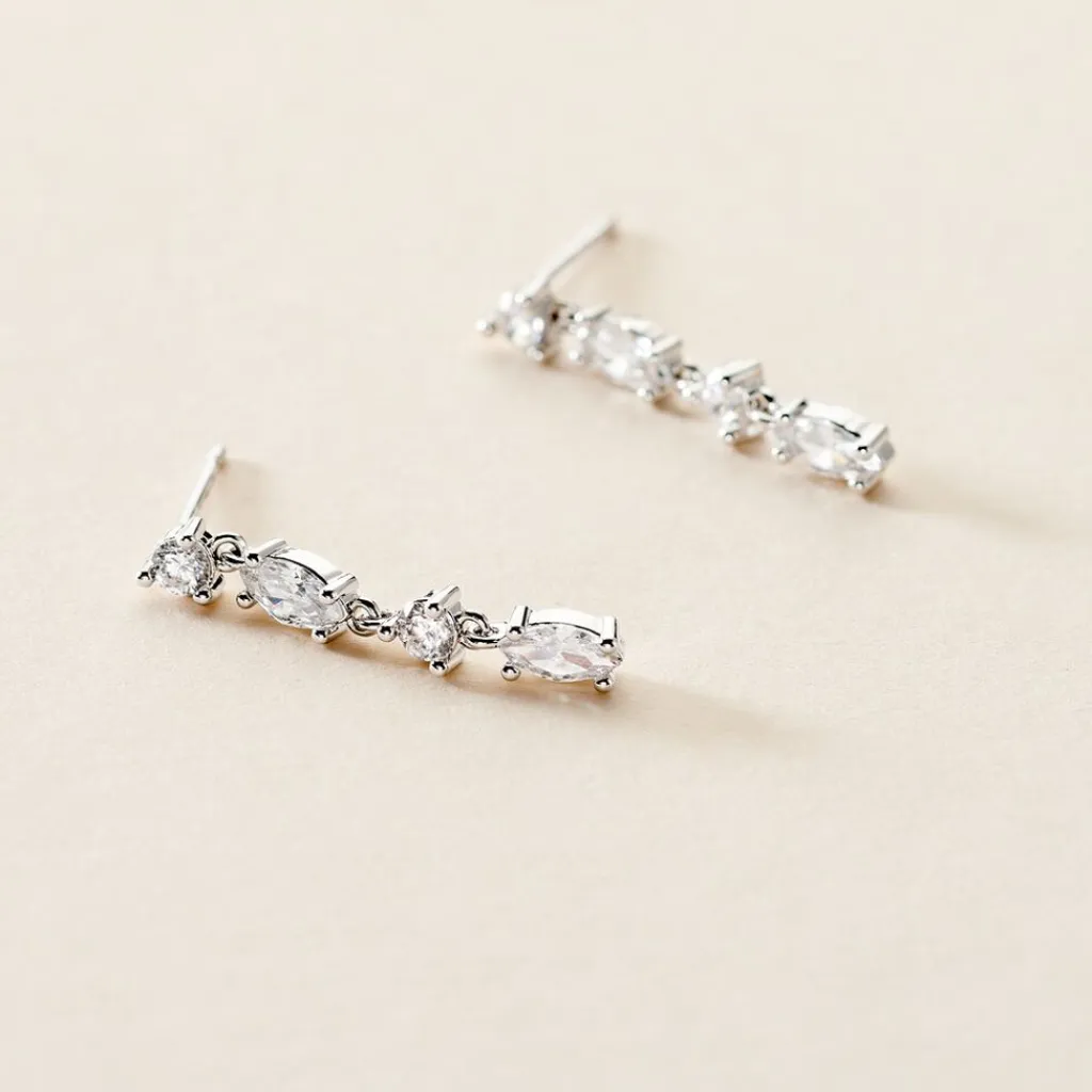 Histoire d'Or Boucles D'oreilles Pendantes Argent Blanc Shiny Nights Oxyde Discount