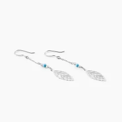 Histoire d'Or Boucles D'oreilles Pendantes Grethel Argent Blanc Turquoise Outlet