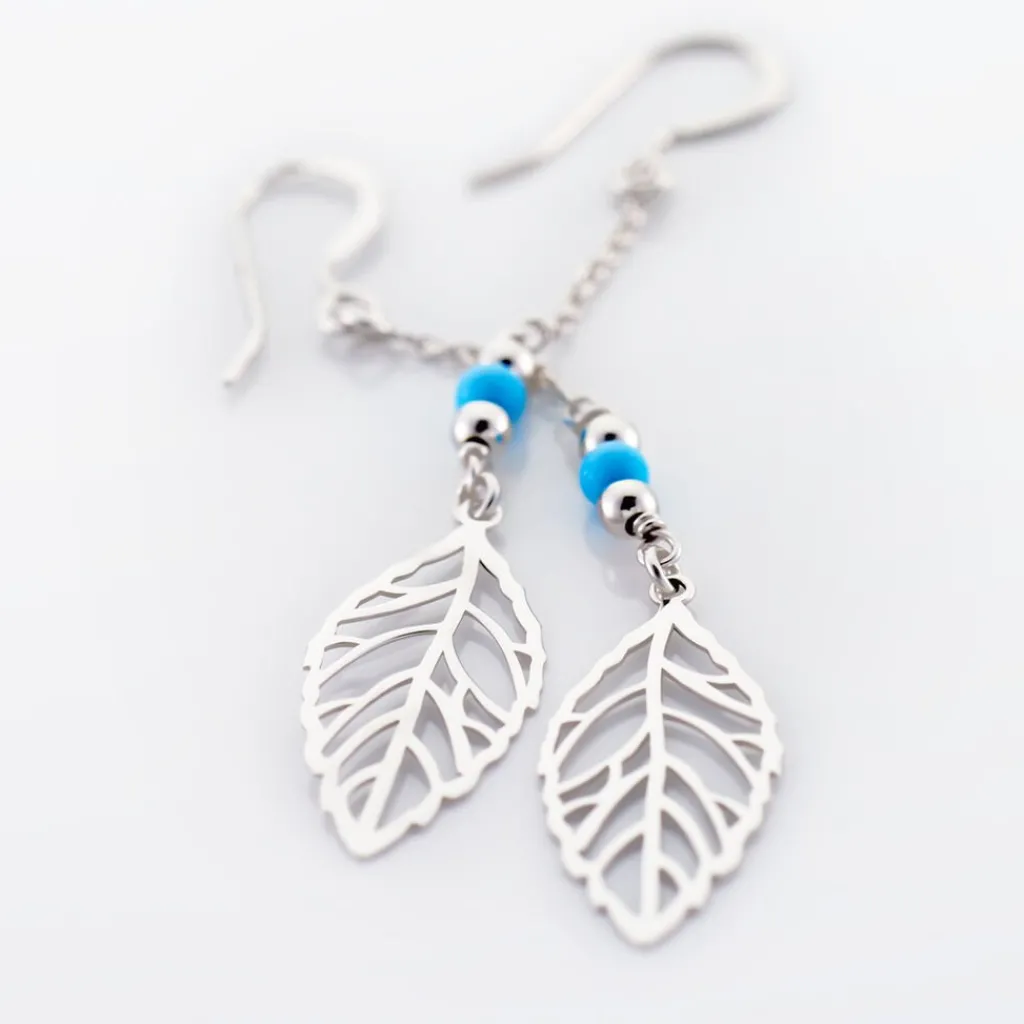 Histoire d'Or Boucles D'oreilles Pendantes Grethel Argent Blanc Turquoise Outlet