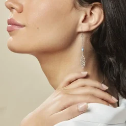 Histoire d'Or Boucles D'oreilles Pendantes Grethel Argent Blanc Turquoise Outlet