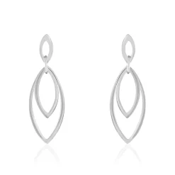 Histoire d'Or Boucles D'oreilles Pendantes Toupie Argent Blanc Clearance