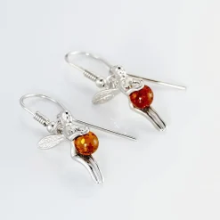 Histoire d'Or Boucles D'oreilles Pendantes Argent Blanc Abellia Ambre Best