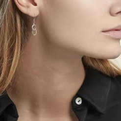 Histoire d'Or Boucles D'oreilles Pendantes Argent Blanc Best