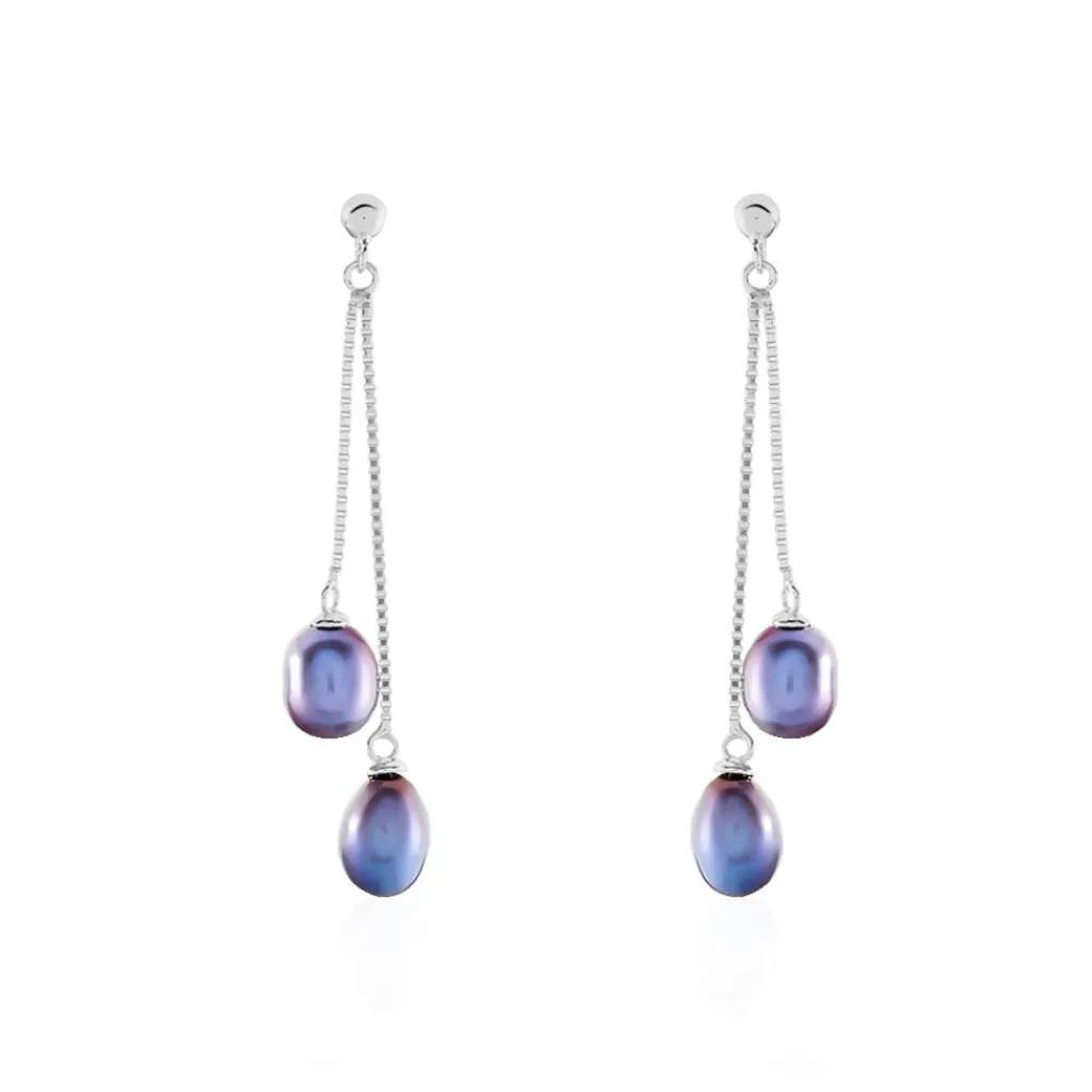 Histoire d'Or Boucles D'oreilles Pendantes Axell Argent Blanc Perle De Culture