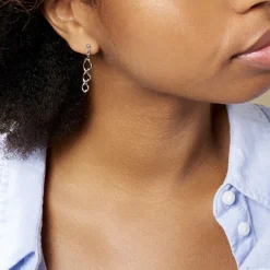 Histoire d'Or Boucles D'oreilles Pendantes Jolanda Argent Blanc New