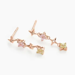 Histoire d'Or Boucles D'oreilles Pendantes Nimbe Argent Rose Oxyde De Zirconium argent rose oxyde rose
