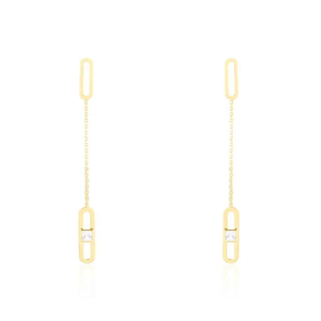 Histoire d'Or Boucles D'oreilles Pendantes Minimalist Chic Or Jaune Oxyde Clearance