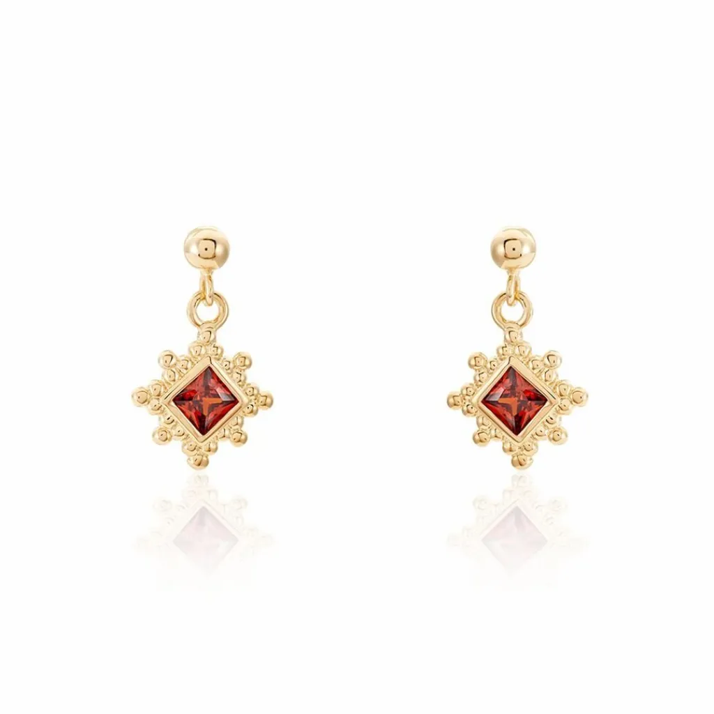 Histoire d'Or Boucles D'oreilles Pendantes Bobbie Plaqué Or Jaune Oxyde De Zirconium Best