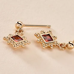 Histoire d'Or Boucles D'oreilles Pendantes Bobbie Plaqué Or Jaune Oxyde De Zirconium Best