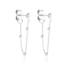 Histoire d'Or Boucles D'oreilles Pendantes Polka Argent Blanc New