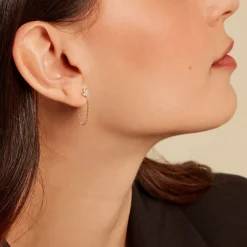 Histoire d'Or Boucles D'oreilles Pendantes Gianpaolo Or Jaune Diamant