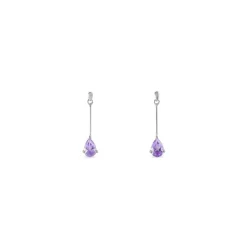 Histoire d'Or Boucles D'oreilles Pendantes Goutte Or Blanc Amethyste or blanc amethyste violette Discount