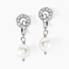 Histoire d'Or Boucles D'oreilles Pendantes Gaetane Argent Blanc Perle Oxyde Outlet