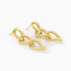 Histoire d'Or Boucles D'Oreilles Pendantes Mayna Acier Jaune Sale
