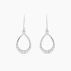 Histoire d'Or Boucles D'oreilles Pendantes Nicole Argent Blanc Oxyde De Zirconium