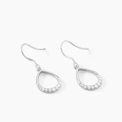 Histoire d'Or Boucles D'oreilles Pendantes Nicole Argent Blanc Oxyde De Zirconium