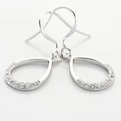 Histoire d'Or Boucles D'oreilles Pendantes Nicole Argent Blanc Oxyde De Zirconium