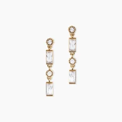 Histoire d'Or Boucles D'Oreilles Pendantes Estela Plaque Or Jaune Oxyde De Zirconium Discount