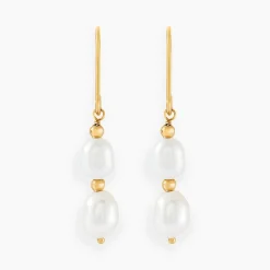 Histoire d'Or Boucles D'oreilles Pendantes Pearly Or Jaune Perle De Culture Best