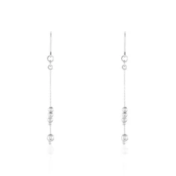 Histoire d'Or Boucles D'oreilles Pendantes Manou Argent Blanc Best