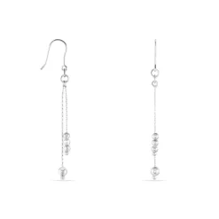 Histoire d'Or Boucles D'oreilles Pendantes Manou Argent Blanc Best
