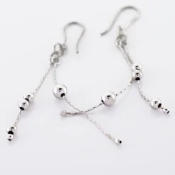 Histoire d'Or Boucles D'oreilles Pendantes Manou Argent Blanc Best