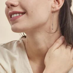 Histoire d'Or Boucles D'oreilles Pendantes Manou Argent Blanc Best