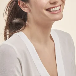 Histoire d'Or Boucles D'oreilles Pendantes Gulbeyaz Or Jaune Oxyde De Zirconium New