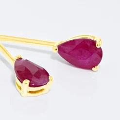 Histoire d'Or Boucles D'oreilles Pendantes Goutte or jaune rubis Hot