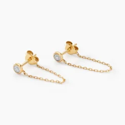 Histoire d'Or Boucles D'oreilles Pendantes Mon 1er Diamant Or Jaune Diamant Discount