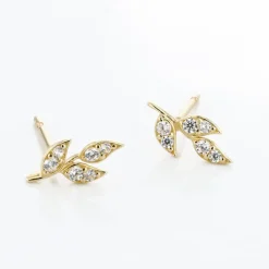 Histoire d'Or Boucles D'oreilles Pendantes Edia Feuille Or Jaune Oxyde De Zirconium Outlet