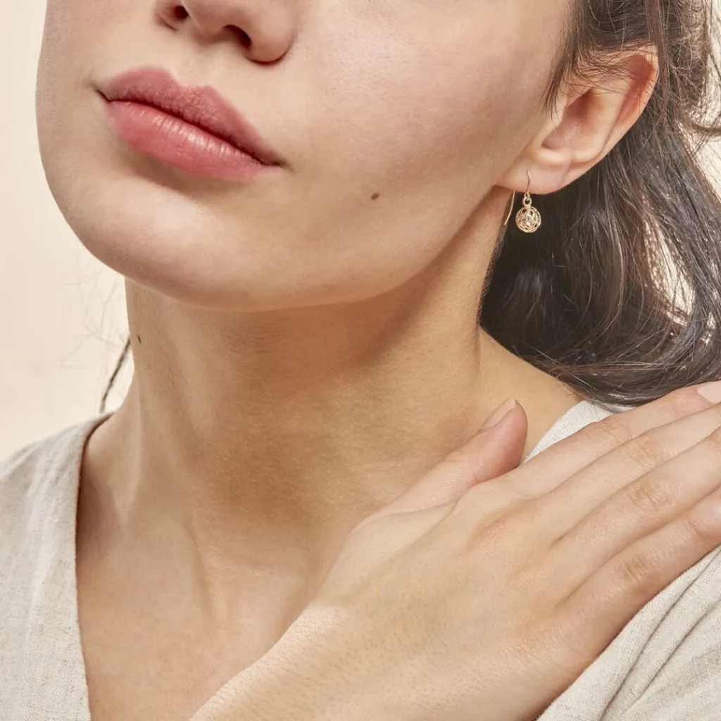 Histoire d'Or Boucles D'oreilles Pendantes Fidelia Boules Or Jaune Outlet