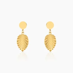 Histoire d'Or Boucles D'oreilles Pendantes Hristina Acier Jaune Discount