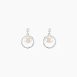 Histoire d'Or Boucles D'oreilles Pendantes Ivana Argent Blanc Perle De Culture Online