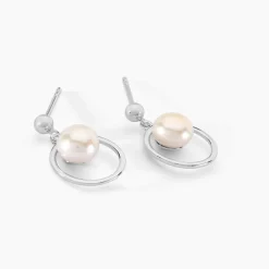 Histoire d'Or Boucles D'oreilles Pendantes Ivana Argent Blanc Perle De Culture Online