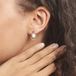 Histoire d'Or Boucles D'oreilles Pendantes Ivana Argent Blanc Perle De Culture Online