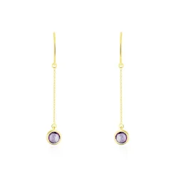 Histoire d'Or Boucles D'oreilles Pendantes Arenale Or Jaune Amethyste or jaune amethyste violette Online