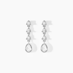 Histoire d'Or Boucles D'oreilles Pendantes Hida Argent Blanc Oxyde De Zirconium Outlet