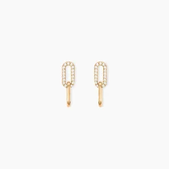 Histoire d'Or Boucles D'Oreilles Pendantes Lueur Plaqué Or Jaune Oxyde De Zirconium Hot