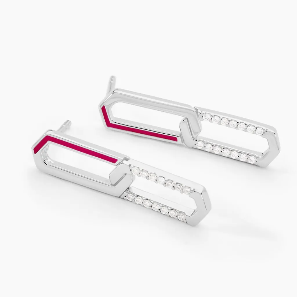 Histoire d'Or Boucles D'oreilles Pendantes Infini Pop Argent Blanc Oxyde Zirconium Clearance