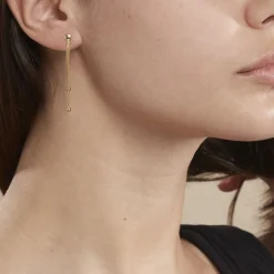 Histoire d'Or Boucles D'oreilles Pendantes Assiba Or Jaune New