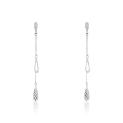 Histoire d'Or Boucles D'oreilles Pendantes Anila Gouttes Or Blanc