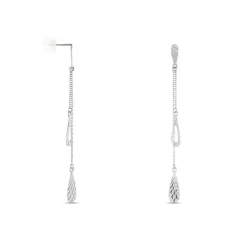 Histoire d'Or Boucles D'oreilles Pendantes Anila Gouttes Or Blanc
