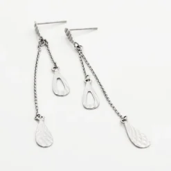 Histoire d'Or Boucles D'oreilles Pendantes Anila Gouttes Or Blanc