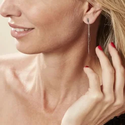 Histoire d'Or Boucles D'oreilles Pendantes Anila Gouttes Or Blanc