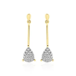 Histoire d'Or Boucles D'oreilles Pendantes Pear C Or Jaune Diamant Discount