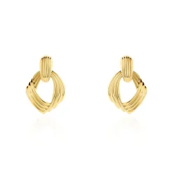 Histoire d'Or Boucles D'oreilles Pendantes Estefany Acier Inoxydable Doré New